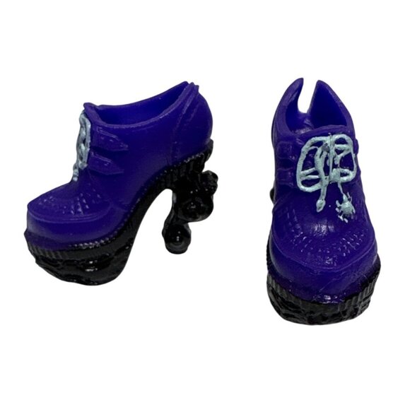 Monster High Purple Shoes Spider Laces Black Heel For Twyla Boogeyman 13 Wishes - Picture 1 of 8